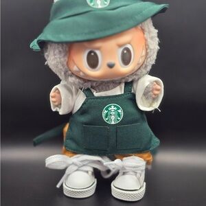 - Starbucks Themed Labubu Clothing Set